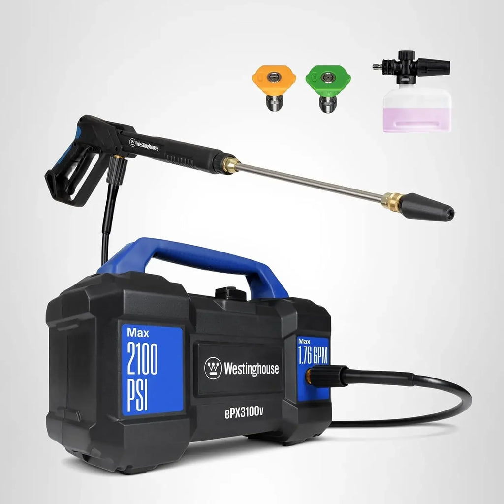 Electric Pressure Washer 2100 Max PSI with Foam Cannon, 1.76 GPM